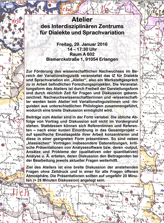 Zum Artikel "Atelier des Interdisziplinären Zentrums für Dialekte und Sprachvariation"