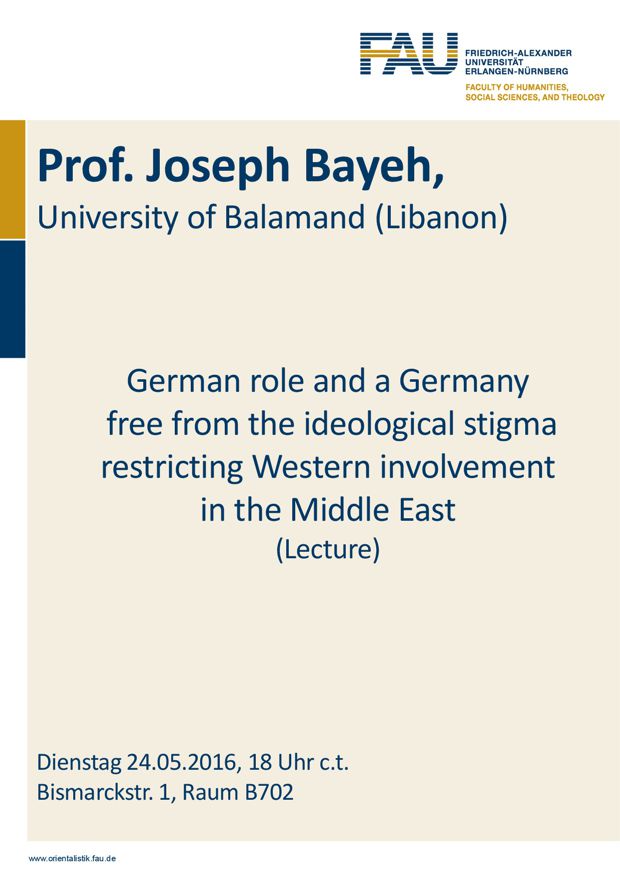 Zum Artikel "Gastvortrag von Prof. Joseph Bayeh"