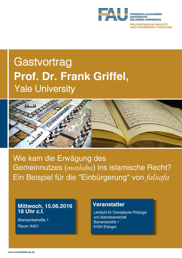 Zum Artikel "Gastvortrag von Prof. Dr. Frank Griffel"